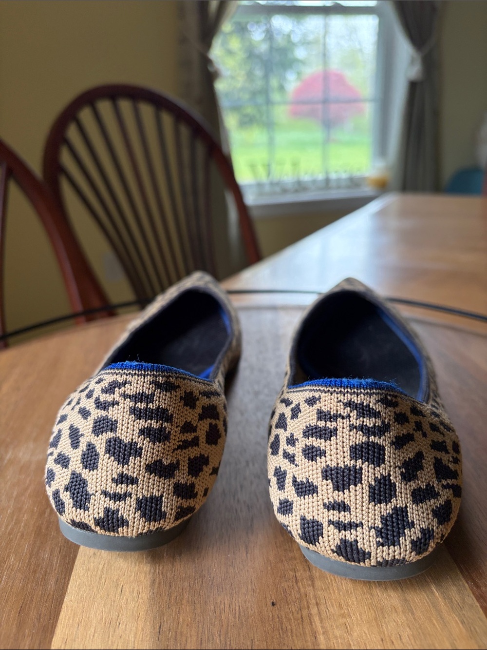 Rothy's The Point Cheetah Leopard Knit Flats in Tan and Black Size 7.5 - Picture 3 of 4